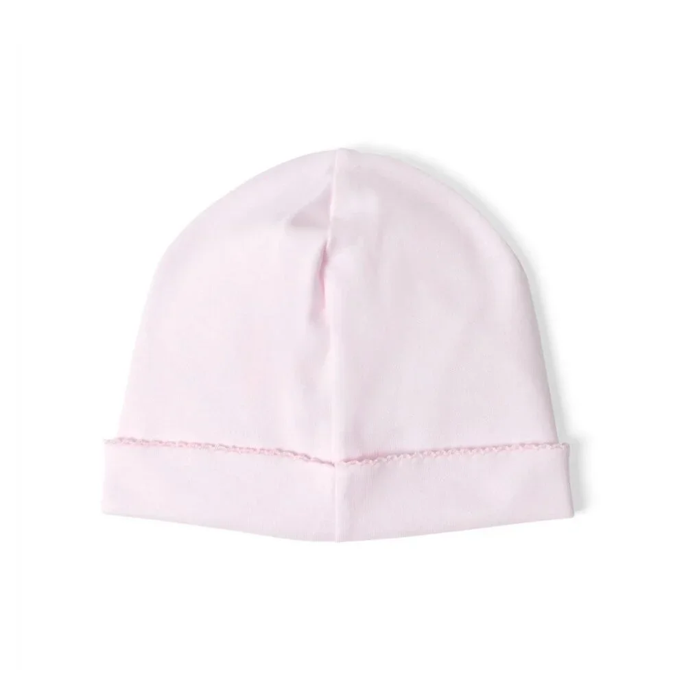 Classic Baby Girls Newborn Beanie Hat in Pima Cotton